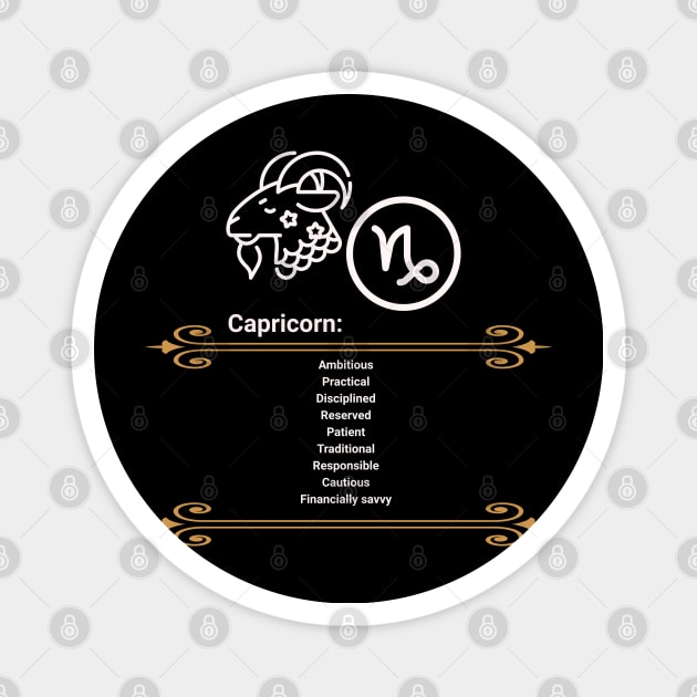 Capricorn traits Magnet by Mugs and threads by Paul